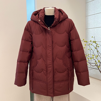 冬季妈妈装羽绒服纯色保暖外套