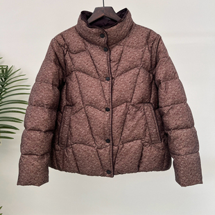 冬季新款90白鸭绒妈妈装羽绒服碎花拉链外套中老年抗寒保暖上衣女