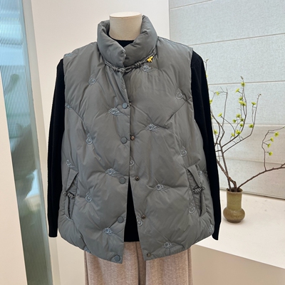 冬季中老年妈妈装85羽绒坎肩马夹