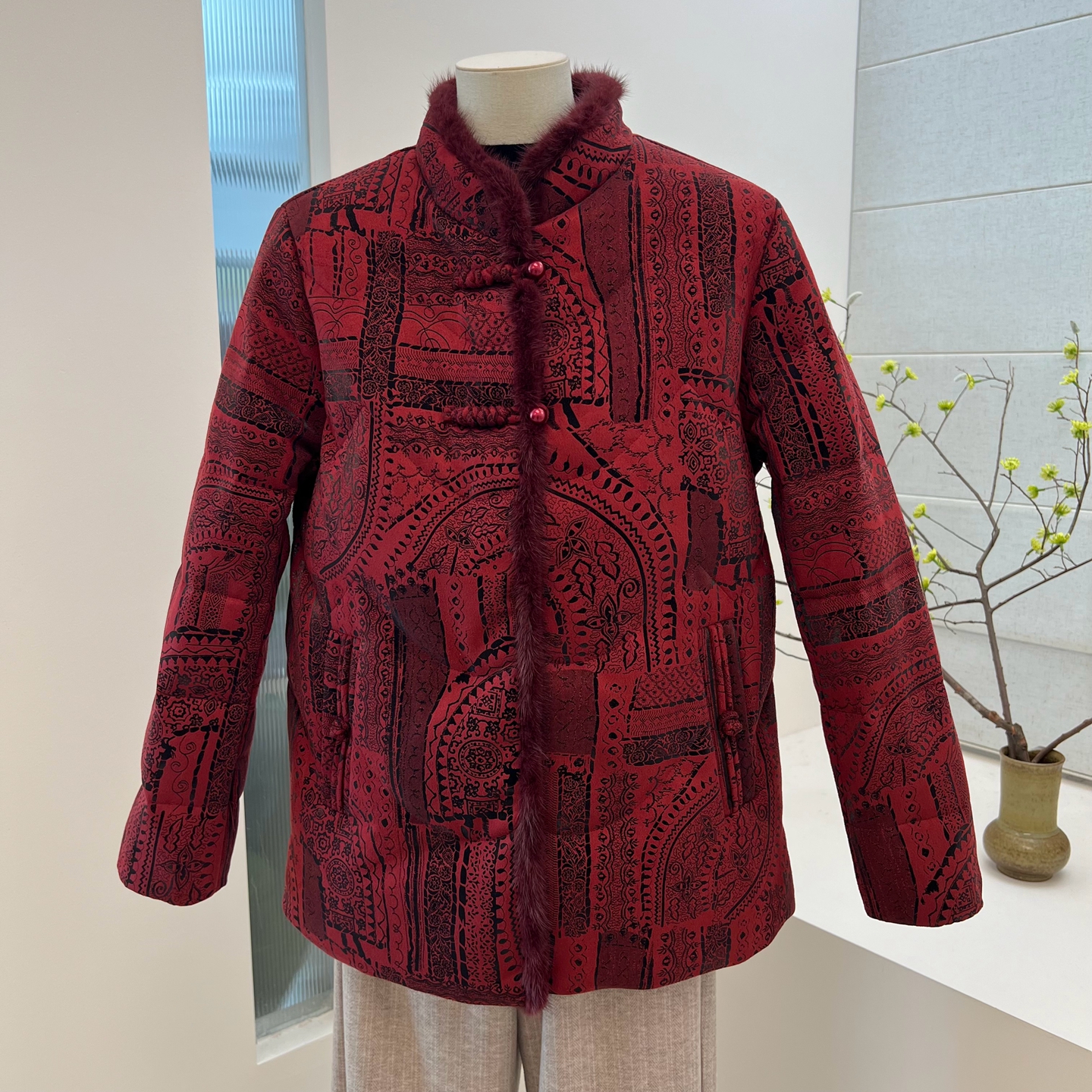 高贵冬季奶奶装90绒羽绒服外套