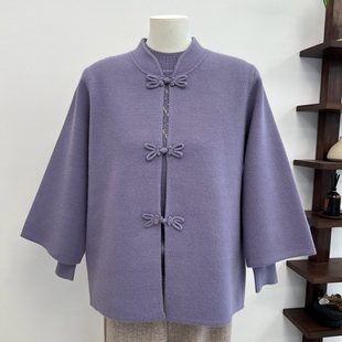 中年妈妈装 套装 两件套针织衫 开衫 上衣 纯色毛衣5060岁女装 秋冬新款