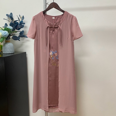 新品夏季薄款妈妈装短袖连衣裙