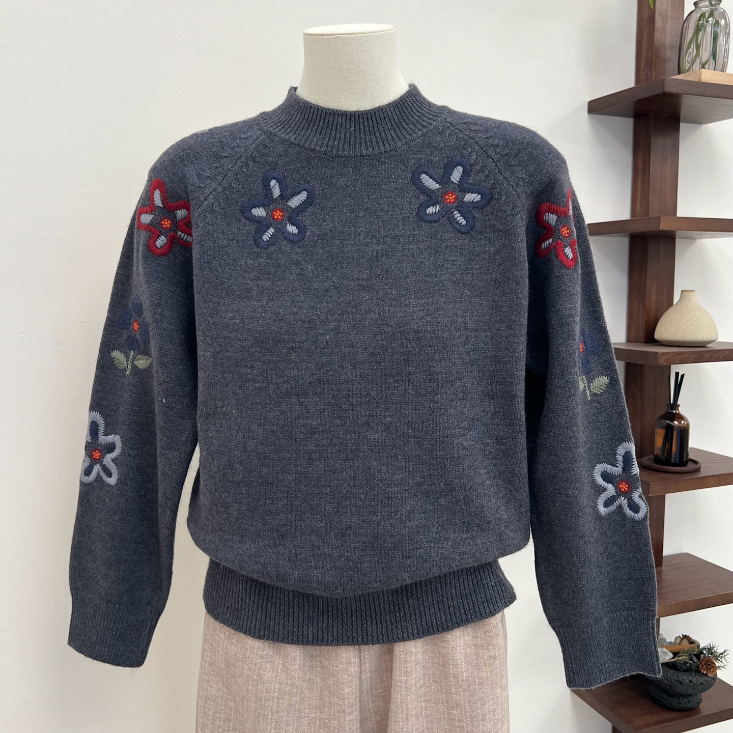 秋冬妈妈装针织衫保暖毛衣