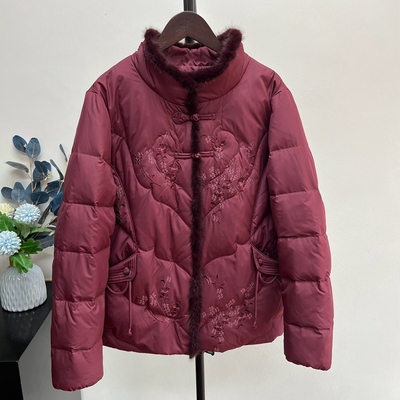 高端冬季妈妈装90羽绒服加厚外套