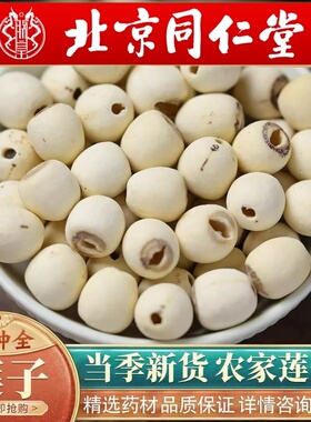 北京同仁堂中药材正宗湘潭白莲子500g磨皮白莲子去芯糯煲汤粥包邮