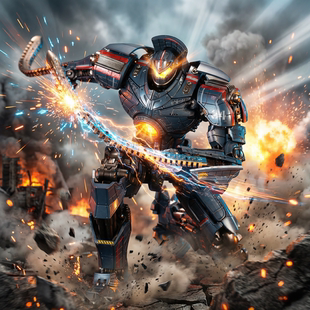 环太平洋发光版危险电镀复仇流浪者可动玩具新年机甲儿童摆件手办