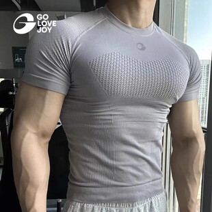 高乐捷golovejoy健身衣男速干短袖运动训练服压缩T恤弹力上衣肌肉