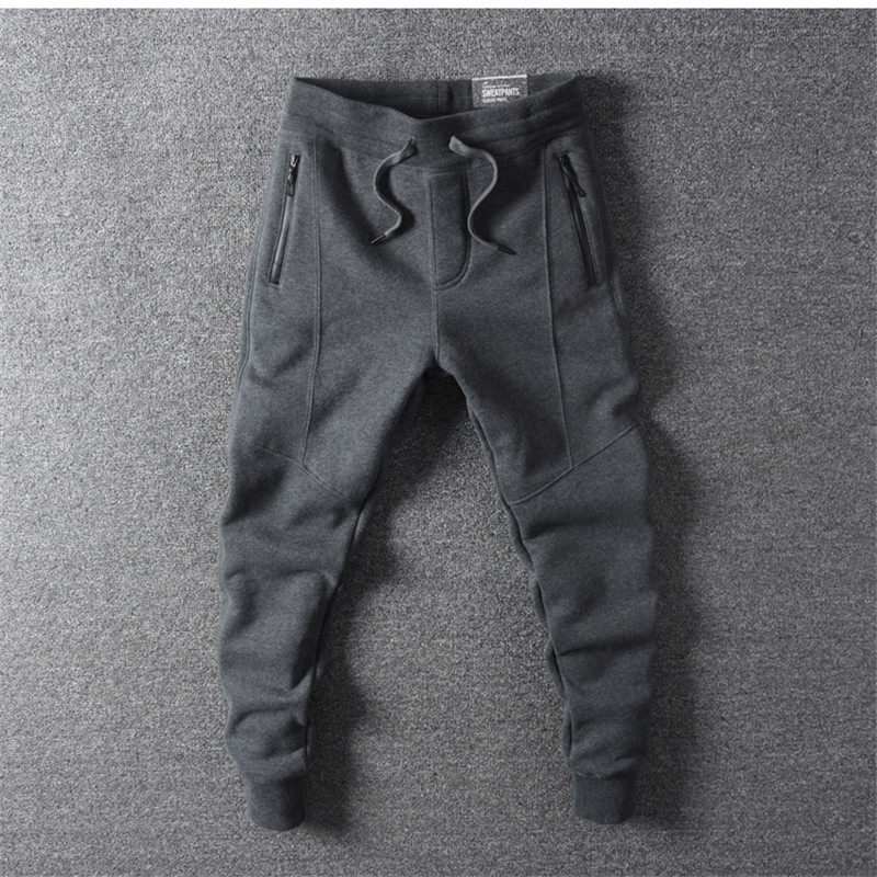 欧美秋冬加绒休闲裤潮男立体拼接小脚裤青年运动裤卫裤百搭缩口裤,男装,卫裤,淘宝优惠券,粉丝福利购,淘宝优惠卷