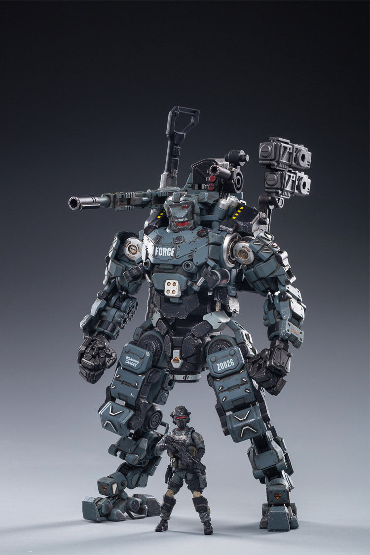 暗源机甲joytoy蓝色钢骨强击机甲强化版变形玩具关节可动兵人模玩