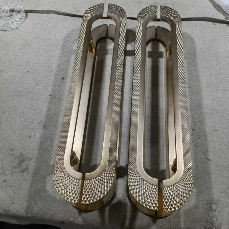 新中式仿古铜玻璃大门拉手木门把手酒店宴会包厢门拉手定制logo