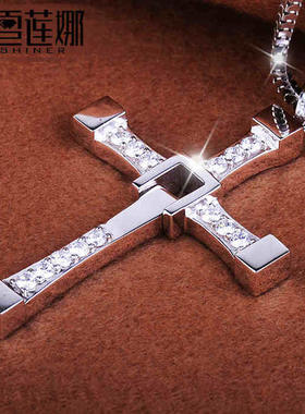 925纯银男生十字架项链男士吊坠