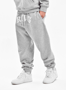 RTVG[RETROVEGAS]国潮牌街头贴布刺绣男女情侣基础百搭休闲灰卫裤