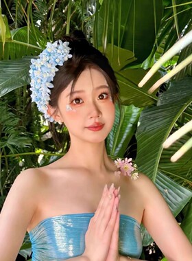 云南傣族头花发梳舞蹈头饰泰国民族风手工发饰演出服装配饰影楼