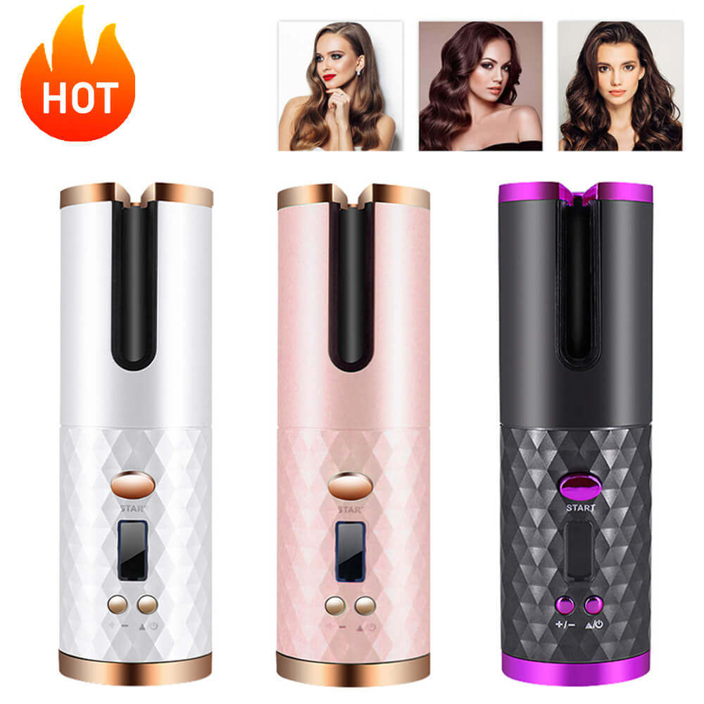 Cordless Automatic Hair Curler USB Rechargeable Heating Iron