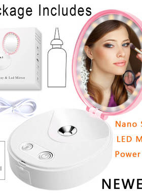 LED Light Makeup lamp Mirror USB Batteries Charger Pocket