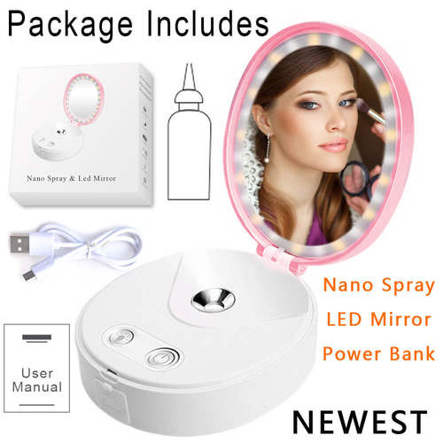 LED Light Makeup lamp Mirror USB Batteries Charger Pocket