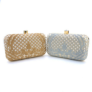 Handbag Woman Evening Party Bag Wedding Clutch Pearls Purse