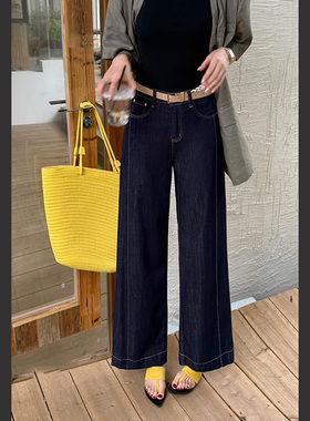 爆犀牛2026夏季新款防褪色宽松弹力直筒牛仔裤女小个子九分奶奶裤