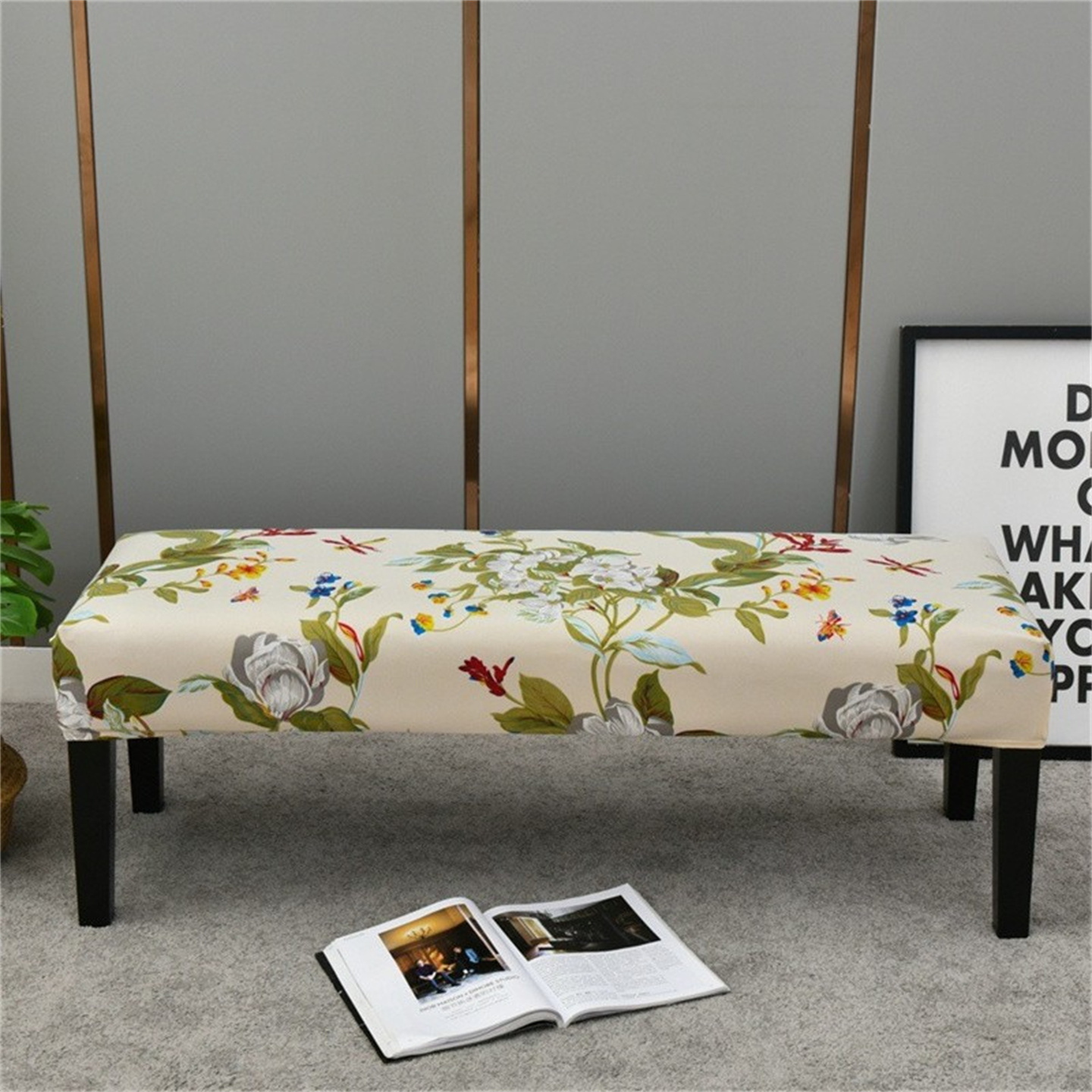 全包长方形脚踏沙发套罩四季通用美式钢琴床尾凳沙发脚蹬长凳套