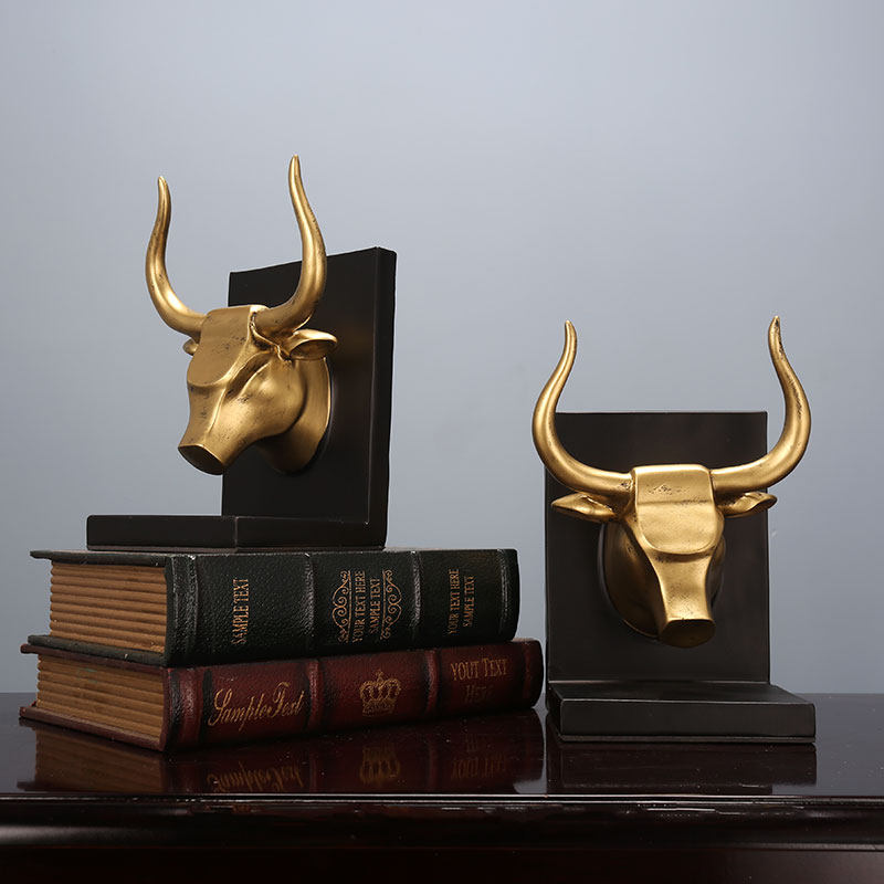 轻奢办公室桌面装饰品生肖牛年书挡北欧创意书房书柜书立书靠摆件,家居饰品,装饰摆件,淘宝优惠券,粉丝福利购,淘宝优惠卷