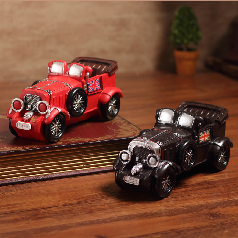 复古美式老爷汽车树脂模型收藏摆件酒柜咖啡馆酒吧装饰品敞篷跑车