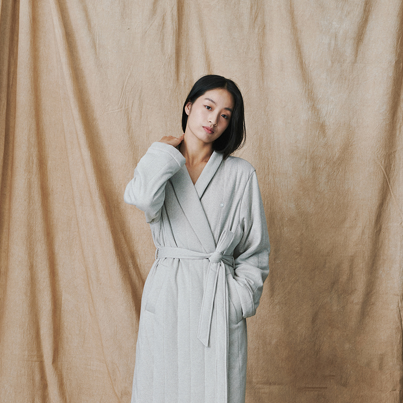 Nest Designs成人夹棉睡袍女士睡裙家居服男士浴袍有机棉外套秋冬