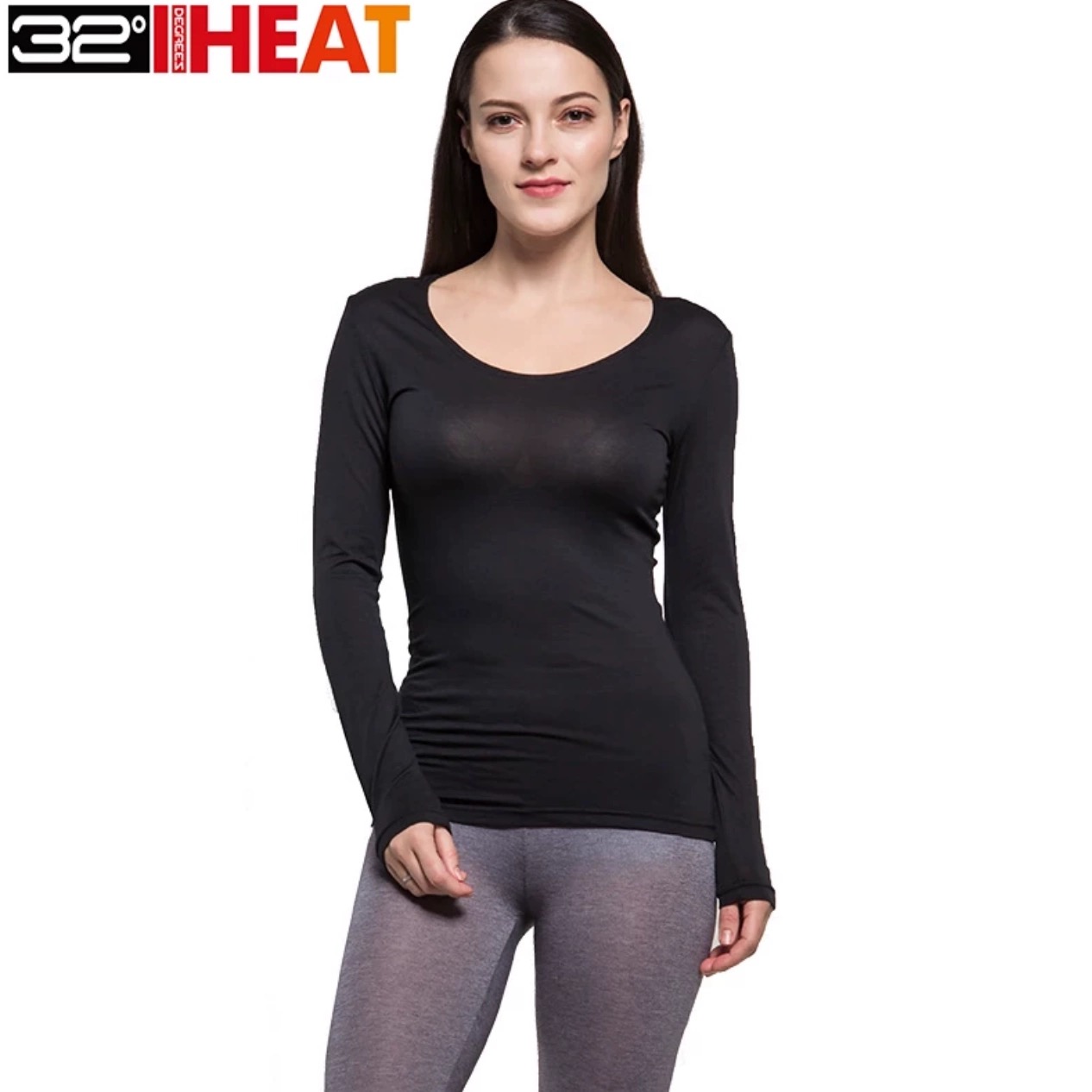 外贸原单女子春秋高弹力圆领长袖T恤打底衫休闲运动上衣裤子套装