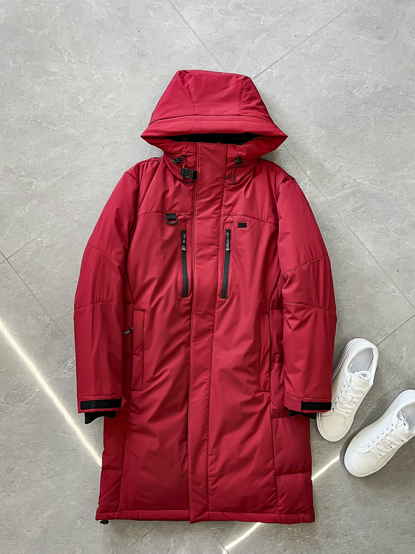 户外 防泼水 50绒！捡漏款 冬季巨厚男女中长款白鸭绒工装羽绒服