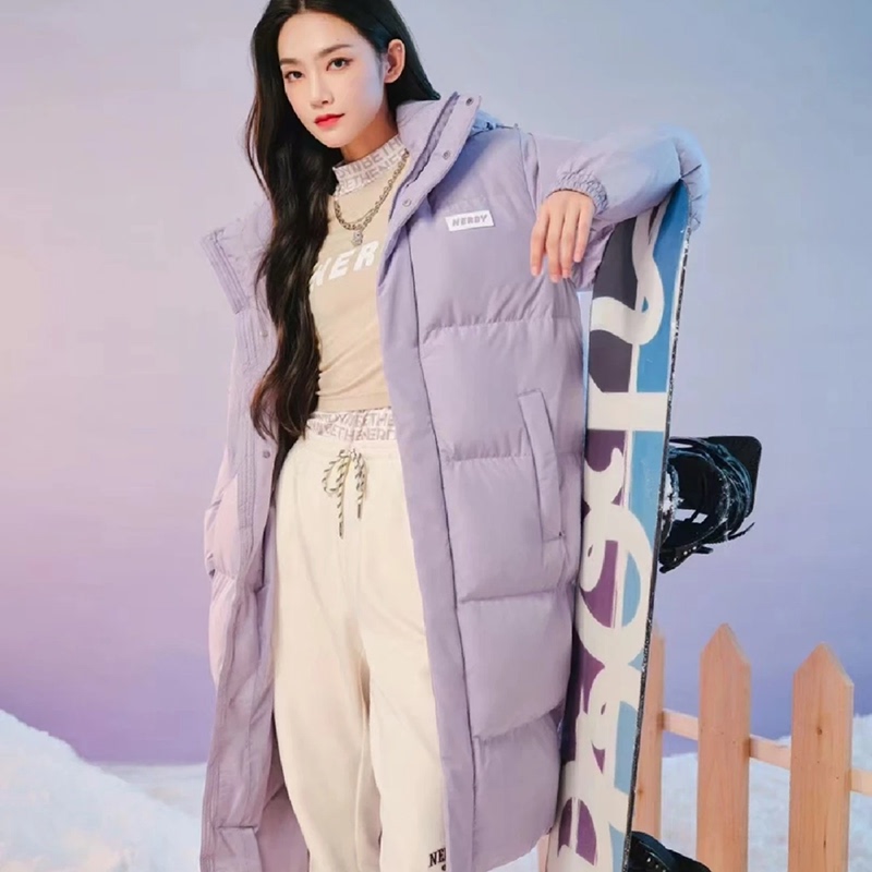 巨保暖！韩潮中长款过膝加厚保暖羽绒服男女情侣款连帽长款羽绒衣