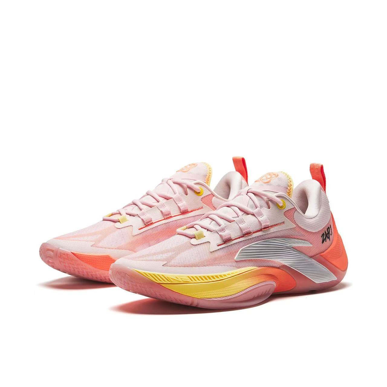 ANTA安踏瞬息1代水蜜桃粉减震室内运动男鞋篮球鞋912411110Q-5