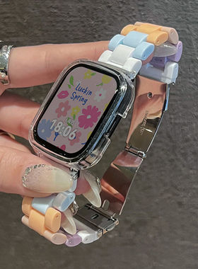 适用红米watch5/4代亚克力三株糖果彩虹Redmi2/1青春版3Lite腕带