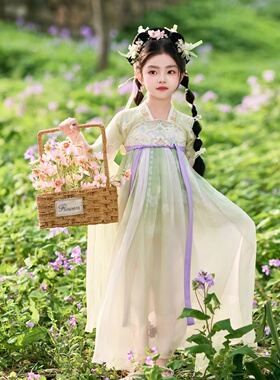 汉服女童2026春夏款国风襦裙仙气飘逸公主连衣裙儿童古装表演唐装