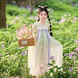 汉服女童2026春夏款国风襦裙仙气飘逸公主连衣裙儿童古装表演唐装