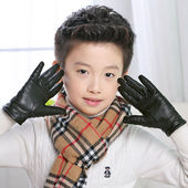 儿童皮手套保暖秋冬季 玩雪骑车 加绒加厚男童女童学生宝宝小孩薄款