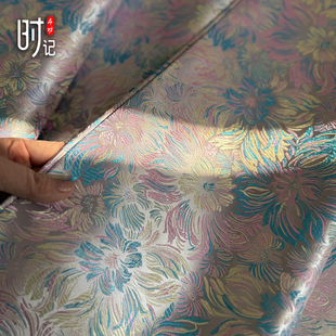 群芳花布艺织锦缎布料中式复古花卉禅意茶席diy服装面料丝绸布料