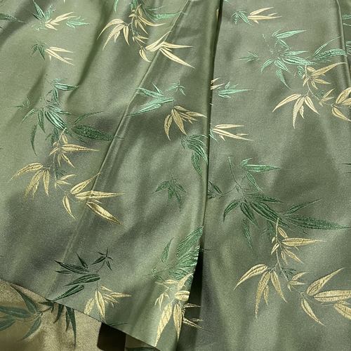 竹叶服装古装汉服蒙古袍影视丝绸马甲面料装饰提花织锦缎国风布料