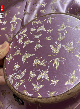 特美紫色蝴蝶织锦缎布料diy手工香包马甲装饰提花缎仿宋锦服面料