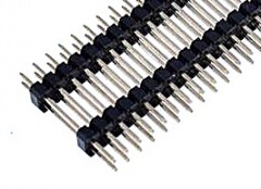 2.0mm间距双排针 总长21MM  2*20PIN  2*40PIN DIP直插 双排双塑