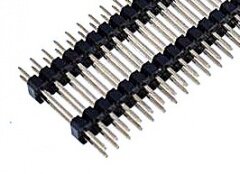 2.0mm间距双排针 总长21MM  2*20PIN  2*40PIN DIP直插 双排双塑