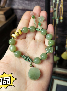 原创设计孤品一物一图带证书天然和田玉珠链多宝手串手链女款手绳