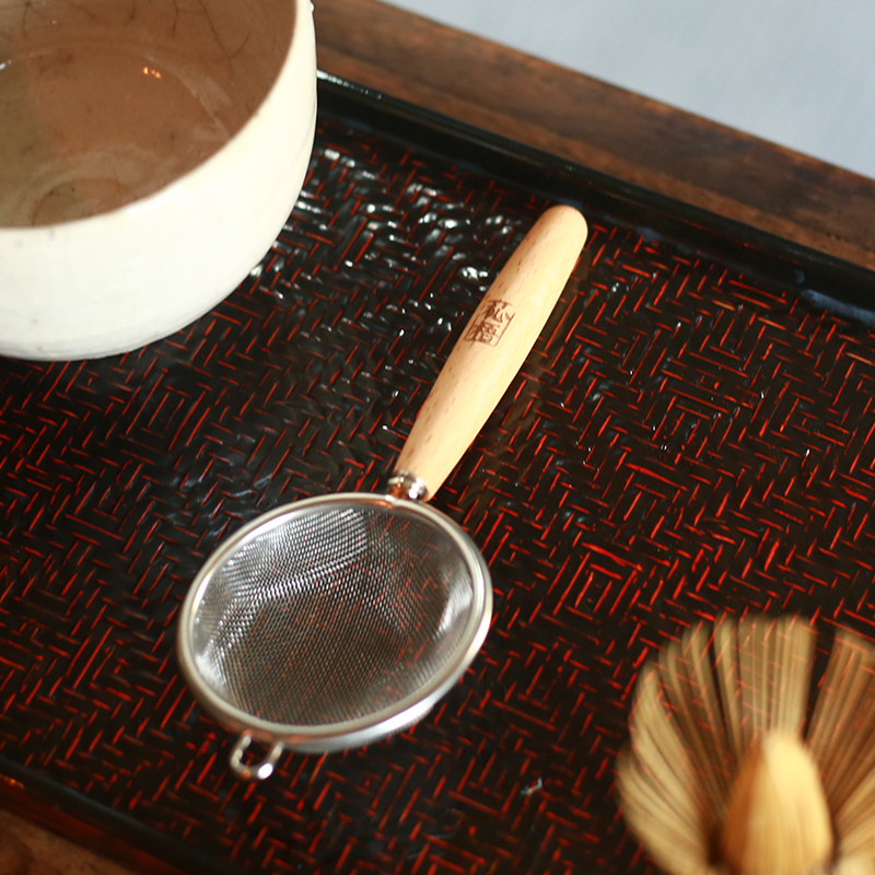 榉木304不锈钢迷你过滤网婴儿辅食工具豆浆网筛小漏勺茶粉勺子