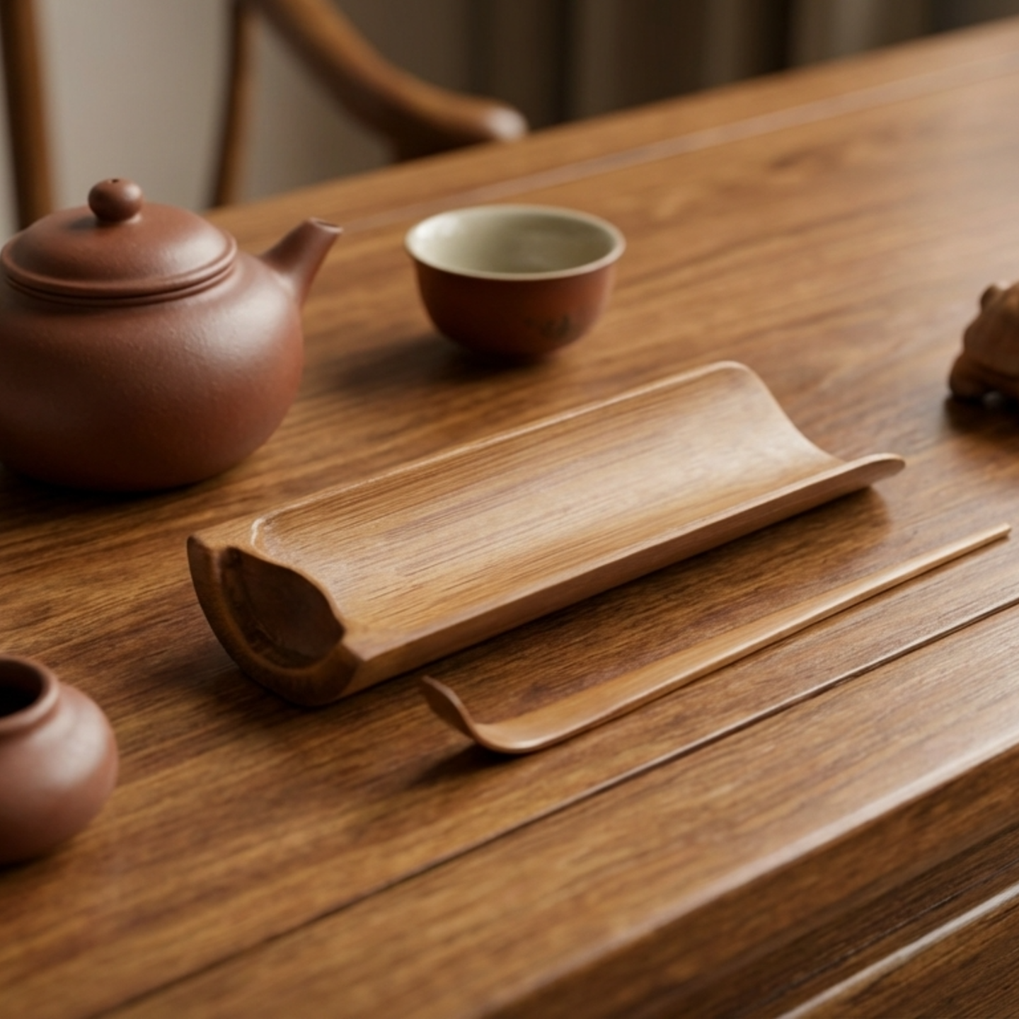 碳化茶拨茶则手工竹制复古茶道配件大容量多功能茶具零配件无漆