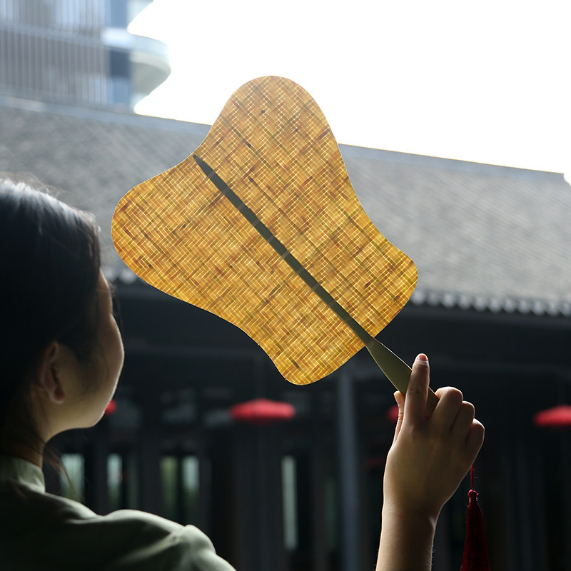 安吉手工竹编芭蕉扇中式古风扇子仿古竹扇夏季圆扇子古典把玩团扇