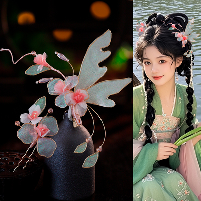 古风汉服手工花朵头饰套装