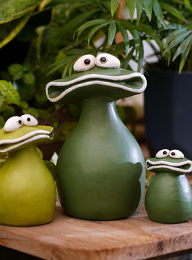 卡通青蛙花盆花园装饰摆件