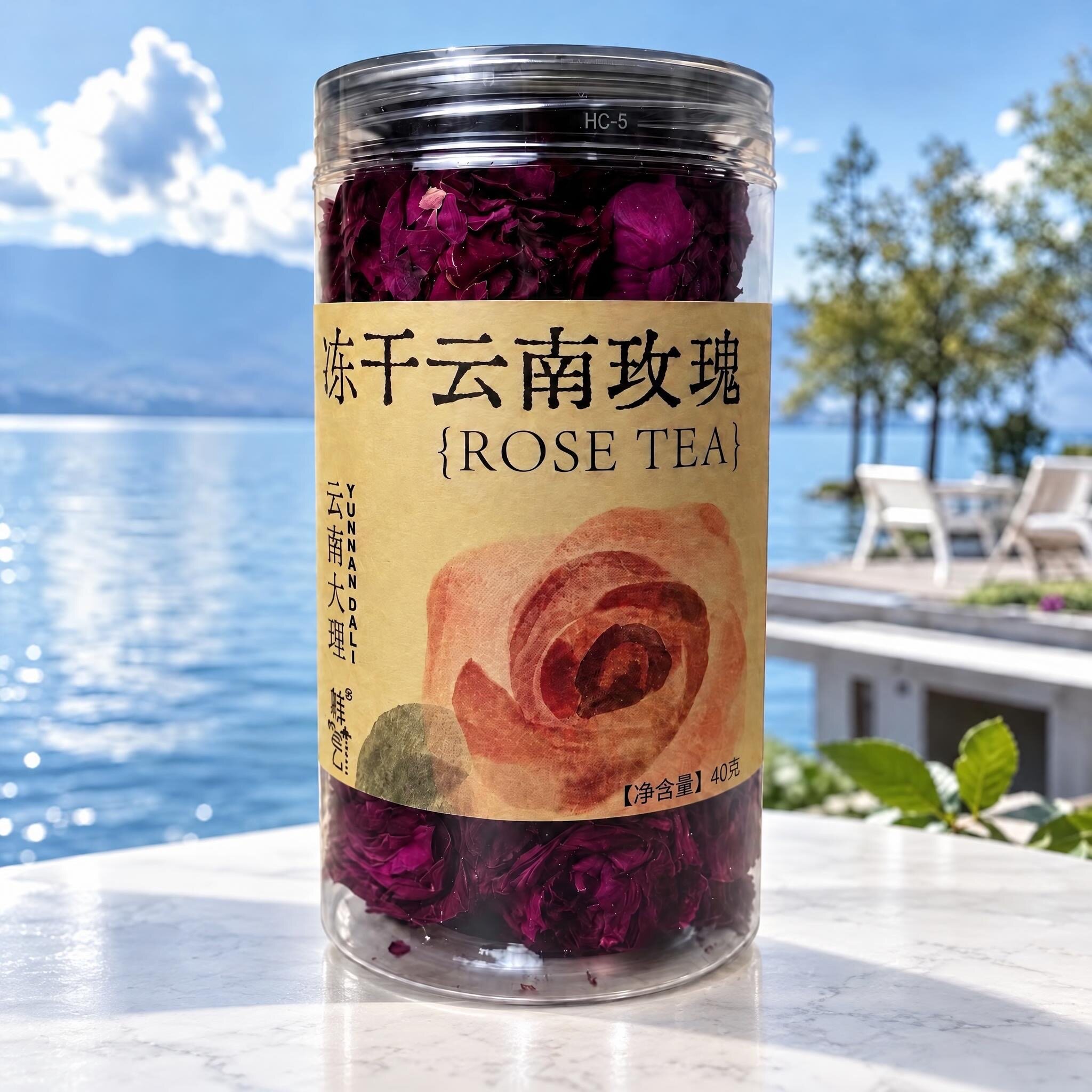 云南冻干墨红玫瑰花茶瓶装整朵花冠40g可食用伴手礼品泡茶