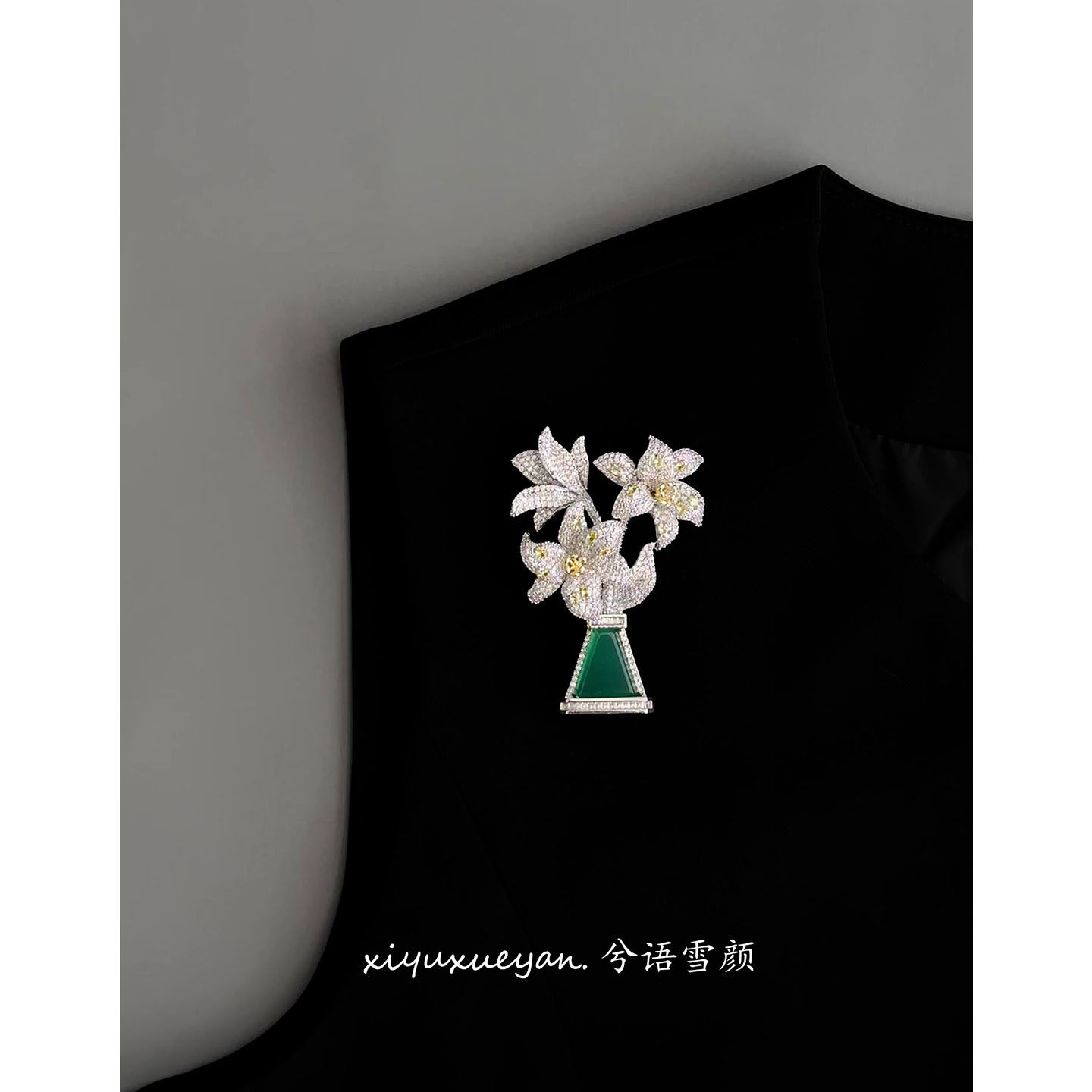 瓶中繁花｜绿玉髓花瓶花束胸针女复古优雅礼服配饰别针高级感礼物,饰品/流行首饰/时尚饰品新,胸针,淘宝优惠券,粉丝福利购,淘宝优惠卷