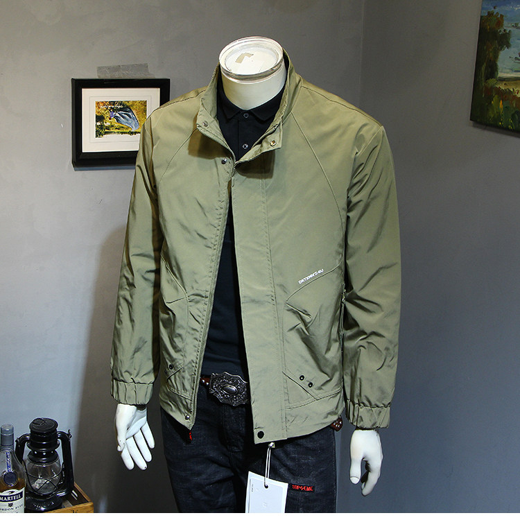 2025春季新款夹克男韩版修身立领外套百搭青年休闲男装帅气茄克衫