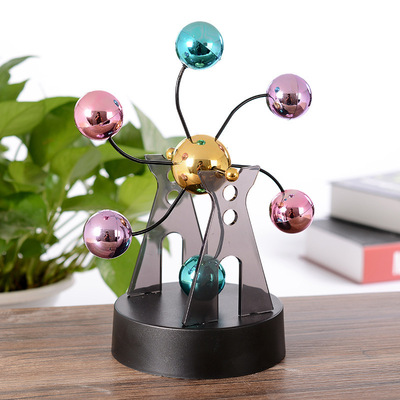 创意彩风车磁力永动仪摆件
