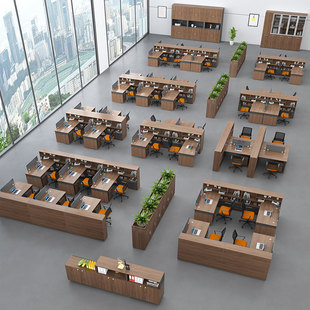定制财务办公桌办公室桌椅组合简约现代职员员工工位电脑桌双人办